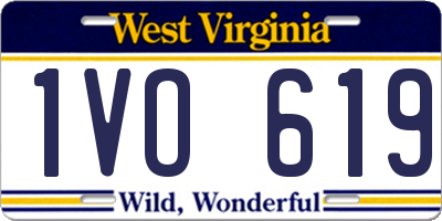 WV license plate 1VO619