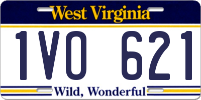 WV license plate 1VO621