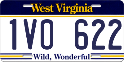 WV license plate 1VO622