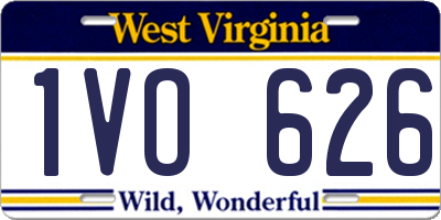 WV license plate 1VO626