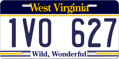 WV license plate 1VO627