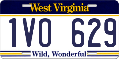 WV license plate 1VO629