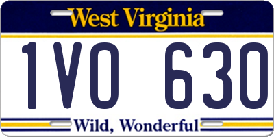 WV license plate 1VO630