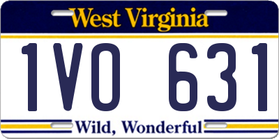 WV license plate 1VO631