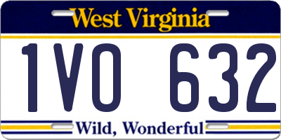 WV license plate 1VO632