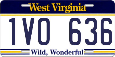 WV license plate 1VO636