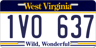 WV license plate 1VO637