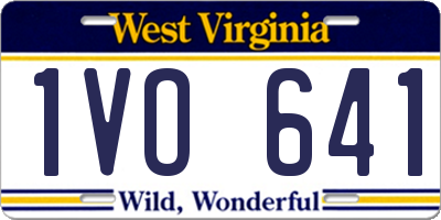WV license plate 1VO641