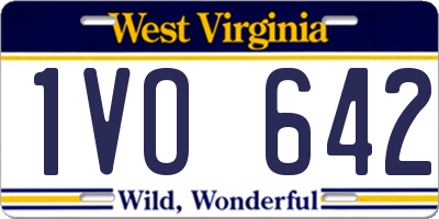 WV license plate 1VO642