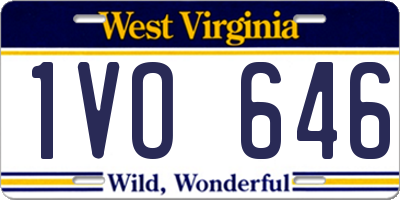 WV license plate 1VO646
