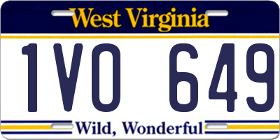 WV license plate 1VO649