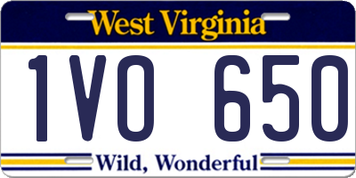 WV license plate 1VO650