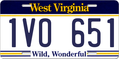 WV license plate 1VO651