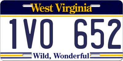 WV license plate 1VO652