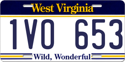 WV license plate 1VO653