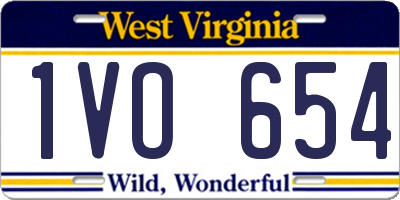 WV license plate 1VO654