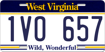 WV license plate 1VO657