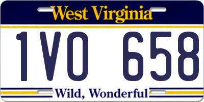 WV license plate 1VO658