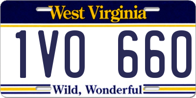 WV license plate 1VO660