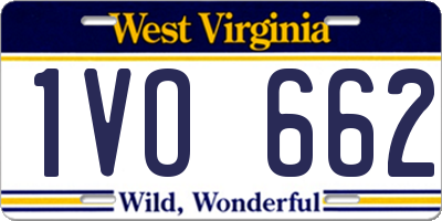 WV license plate 1VO662