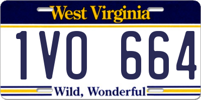WV license plate 1VO664