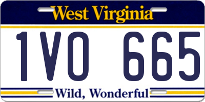 WV license plate 1VO665