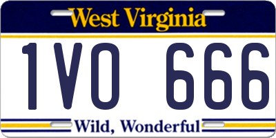 WV license plate 1VO666