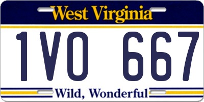 WV license plate 1VO667