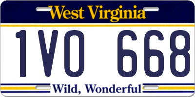 WV license plate 1VO668