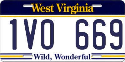 WV license plate 1VO669