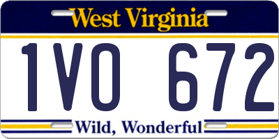 WV license plate 1VO672