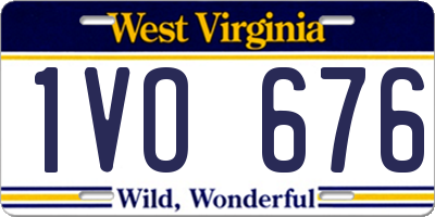 WV license plate 1VO676
