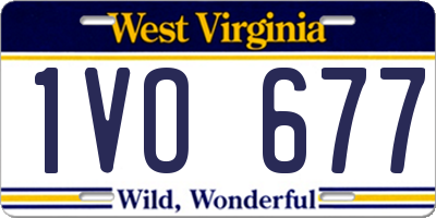 WV license plate 1VO677