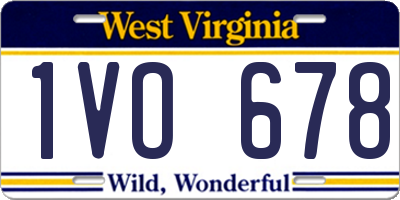WV license plate 1VO678