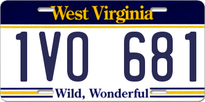 WV license plate 1VO681