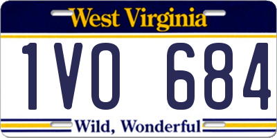 WV license plate 1VO684
