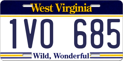WV license plate 1VO685