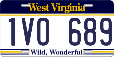 WV license plate 1VO689