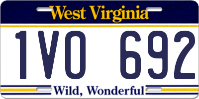 WV license plate 1VO692