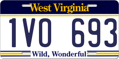 WV license plate 1VO693
