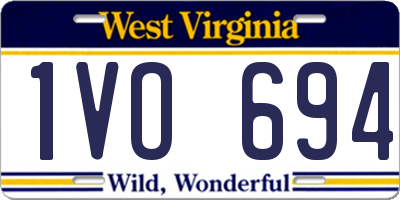 WV license plate 1VO694