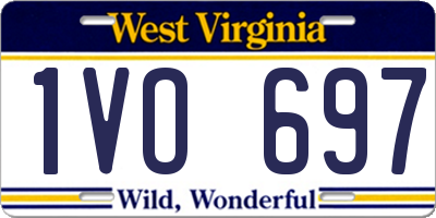 WV license plate 1VO697