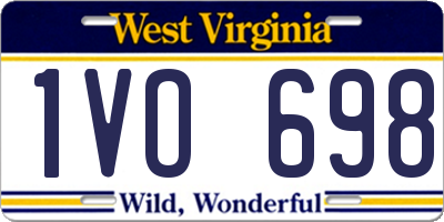 WV license plate 1VO698