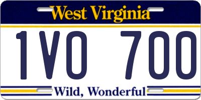 WV license plate 1VO700