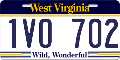 WV license plate 1VO702