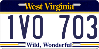 WV license plate 1VO703