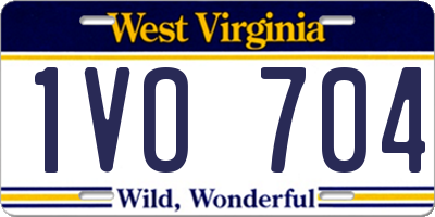 WV license plate 1VO704