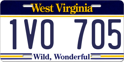 WV license plate 1VO705
