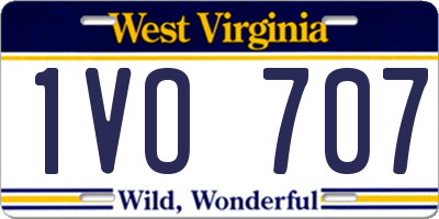 WV license plate 1VO707