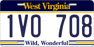 WV license plate 1VO708